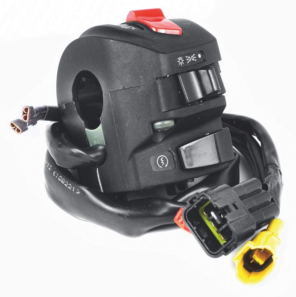 Uno Minda SW-0630F Handle Bar Switch (Right Hand Side) With Self Start- 3 Pin Black Coupler, 2 Pin Yellow Coupler, 2 Pin Red Coupler, 2 Short Wire Bullets For Bajaj Pulasr 220F-image-47