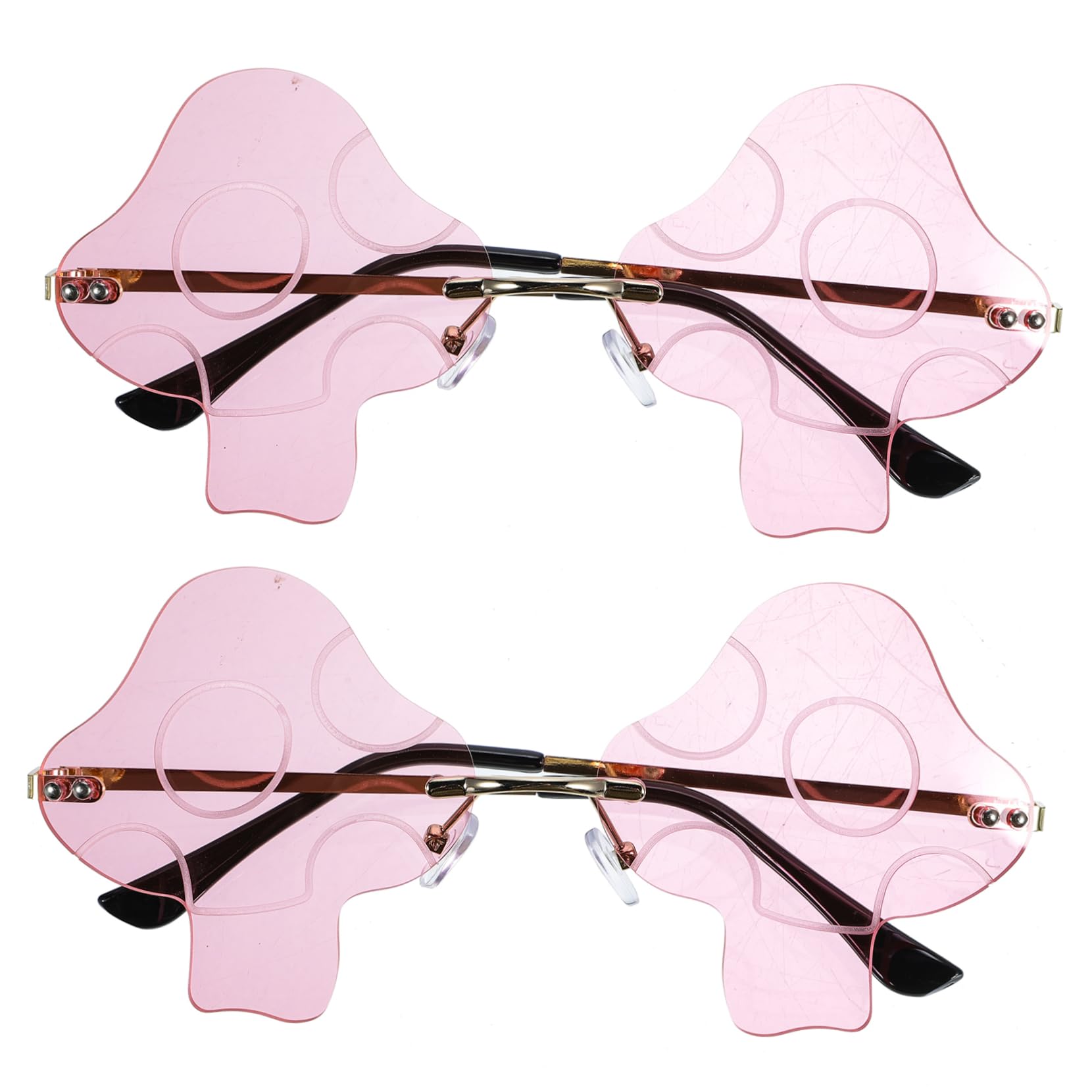 GALPADA 4 Set Di Occhiali Da Sole Oversize Alla Moda Da Uomo E Da Donna A Forma Di Fungo Con Montatura in Metallo Irregolare Leggeri E Decorativi Per Festival E Feste 2 Pezzi * 4