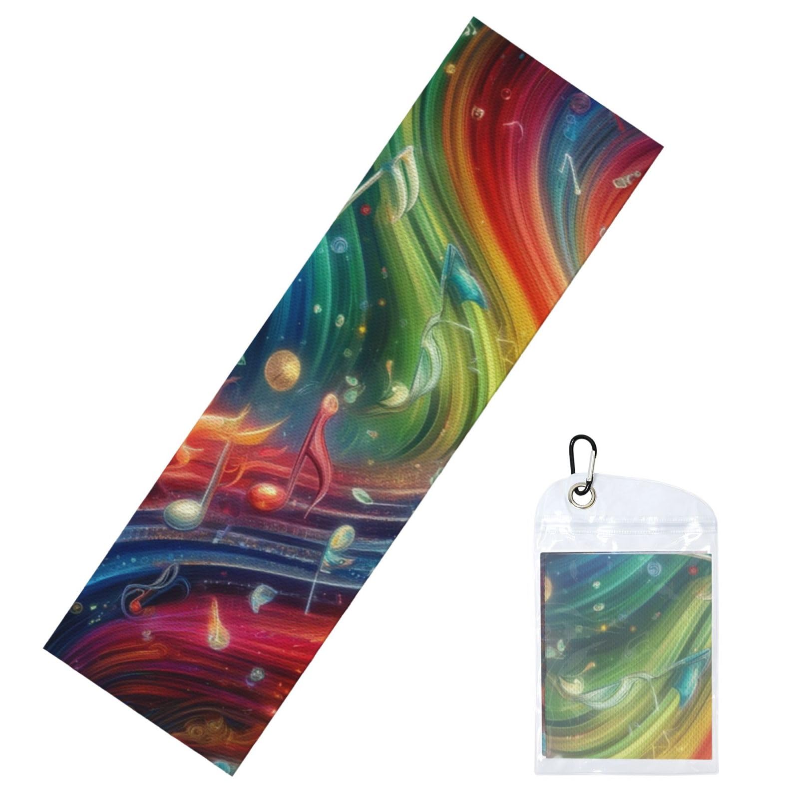 Augenstern 12x40in Cooling Towel Abstract-Colorful-Musical-Notes Cooling Neck Wraps Instant Cooling Towel