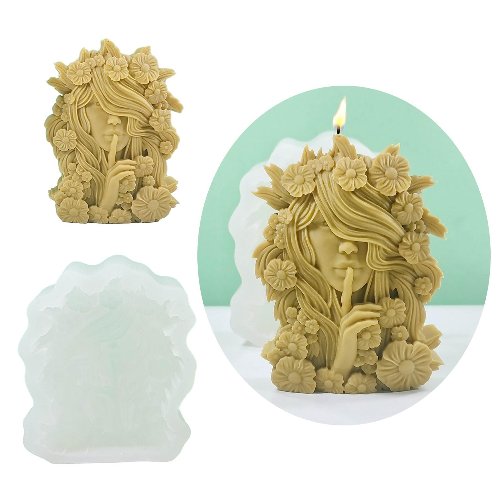 Moule en silicone 3D en forme de fée - Outil de fabrication de gâteaux en plâtre et de savon - Facile à nettoyer