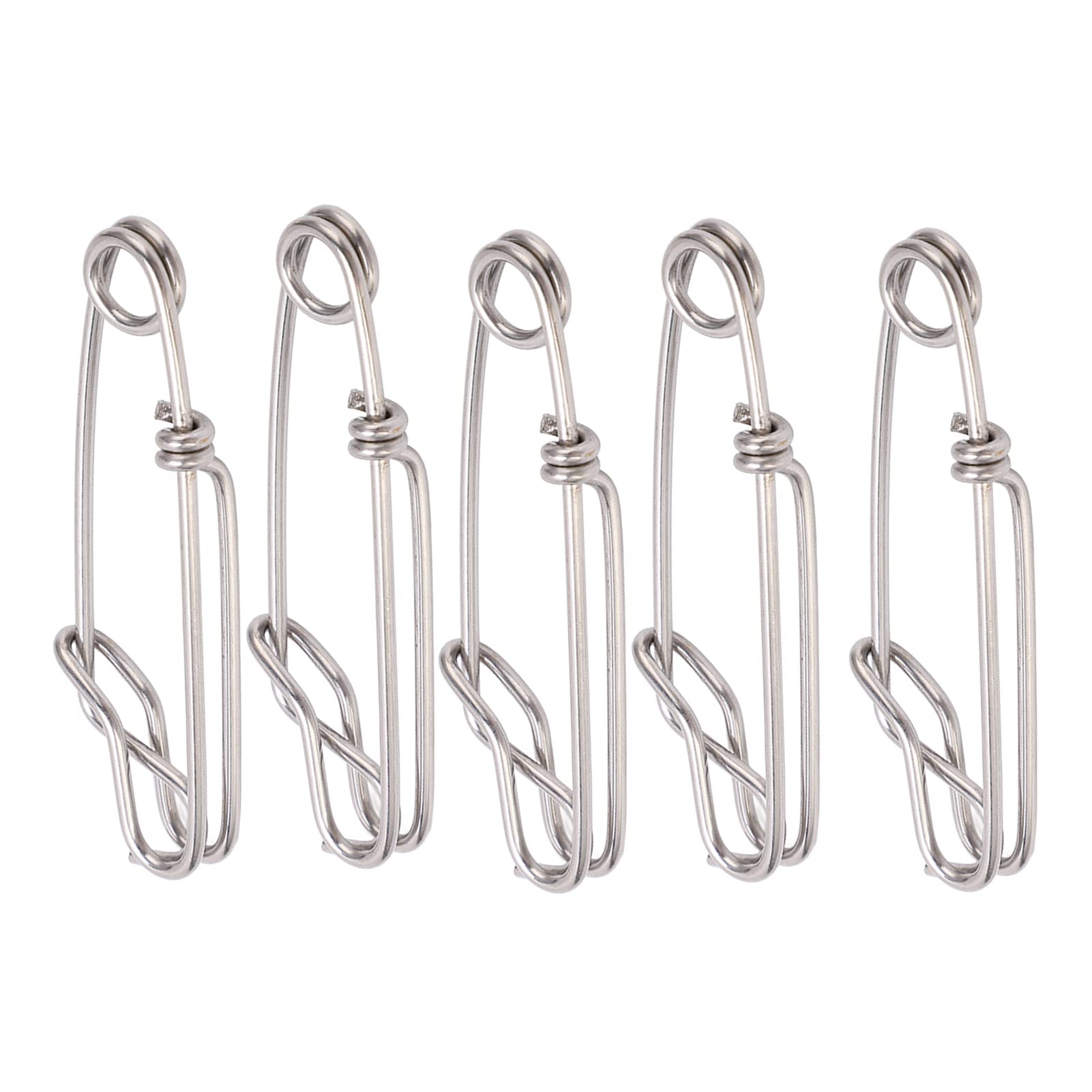 5 Stks/set Longline Snap Clip, Float Lijn Tonijn Clip, RVS Vissen Snaps Zoetwater Zoutwater Quick Change Vissen Clips Voor Oceaan Vissen(1.8 * 60MM