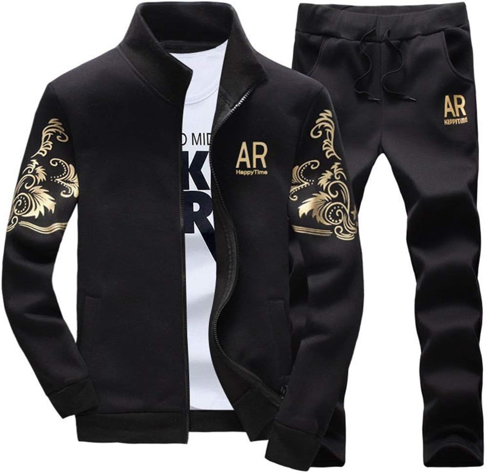 LBL Men’s Casual Tracksuit Set 2 Piece Athletic Sweat Suits Long Sleeve Full-Zip Running Joggers Set