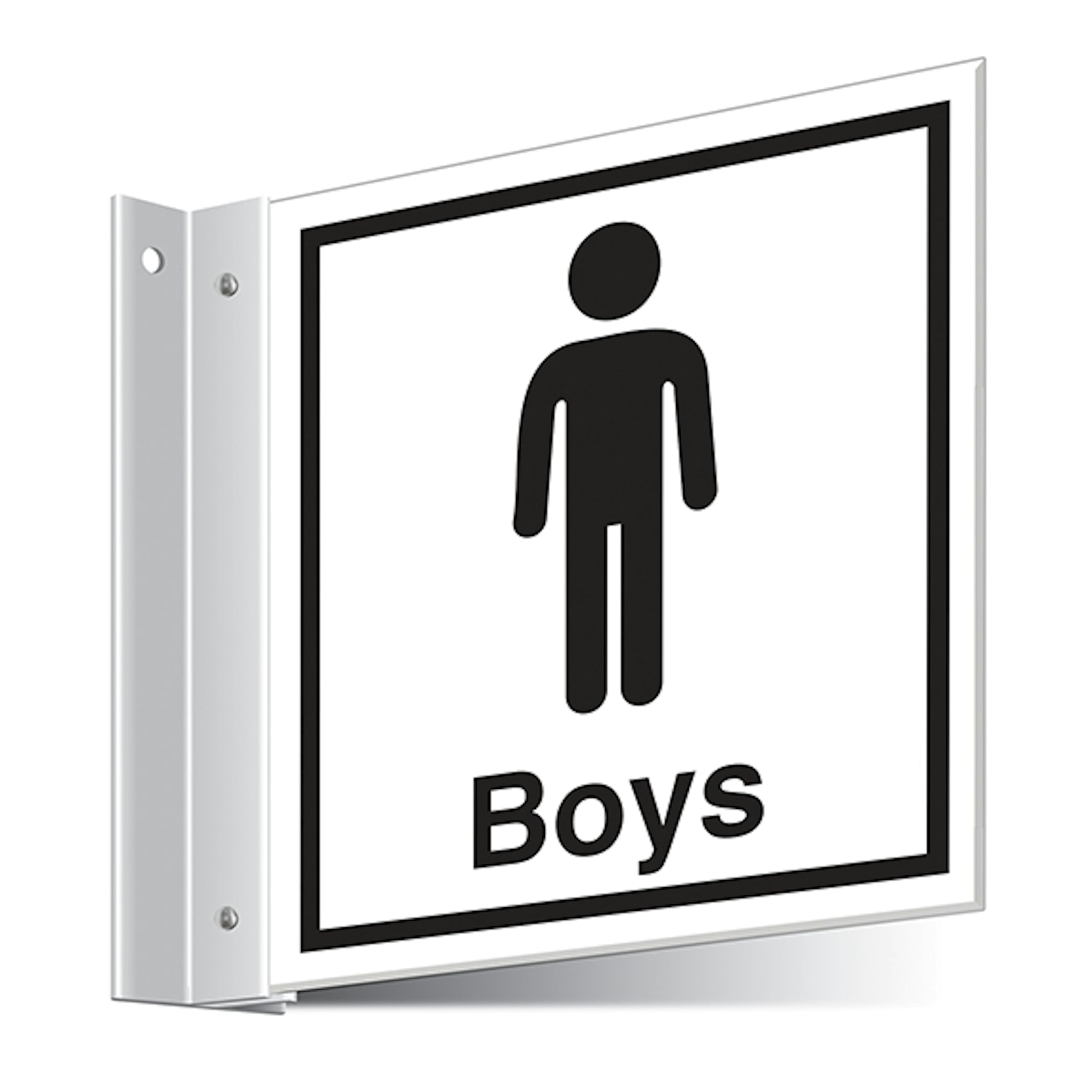 V Safety Boys Toilets Corridor Sign 150 x 150 mm - 3mm Indoor Palboard Safety Sign