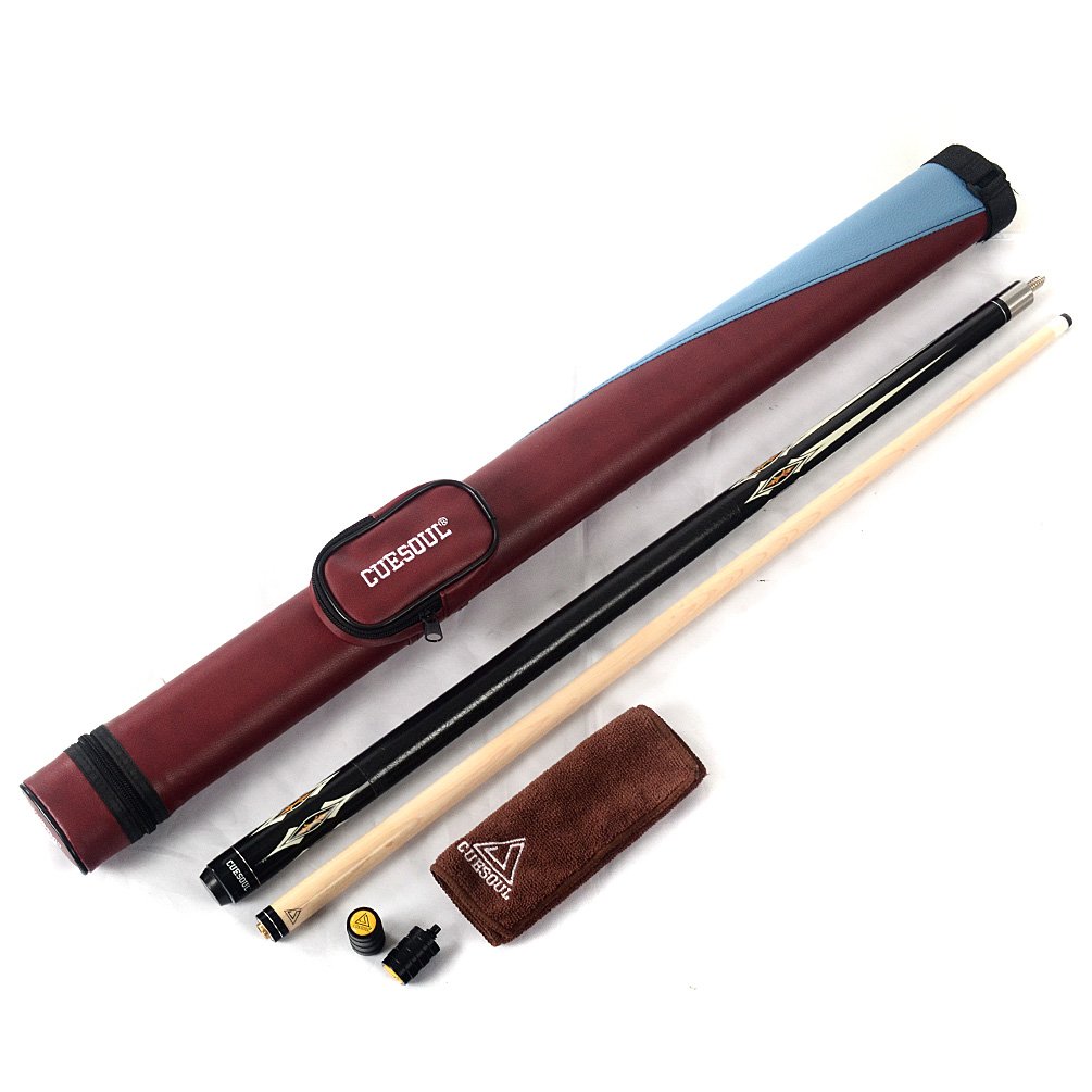 CUESOUL 19 onces 1/2 Jointé Maple Pool Cue Bâton avec étui