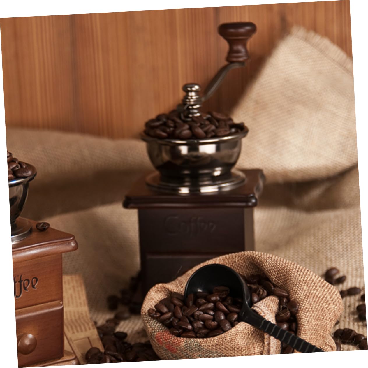 SHOWERORO Macinacaffè Manuale Legno Retro Con Macine Ceramica Macinino Per Chicchi Di Caffè Vintage Per Appassionati Di Caffè e Di Natale