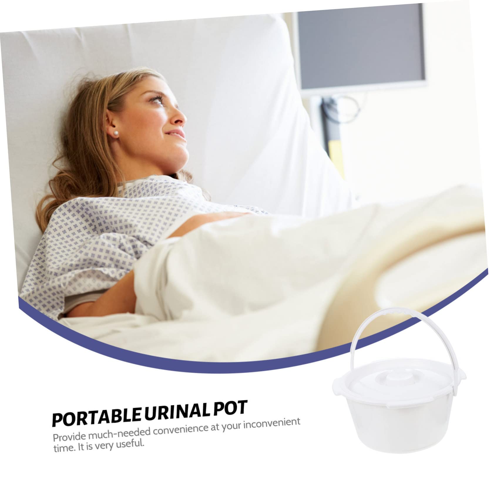 NOLITOY Sturdy Medical Equipment Urinal Adult Urinal Bucket Cover Easy to Clean and Store White for Seniors