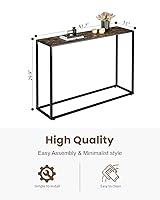 Vista 3 de Recaceik Mesa de consola para entrada, moderna mesa de entrada de mármol sintético, mesa de sofá estrecha ajustable para vestíbulo, entrada