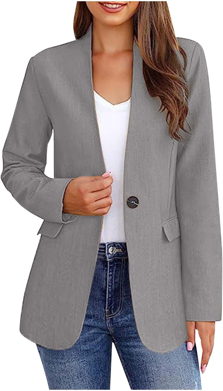 Blazer for Women Dressy Casual Work Office Blazers Lightweight Long Sleeve Open Front Work Office Suit Jackets