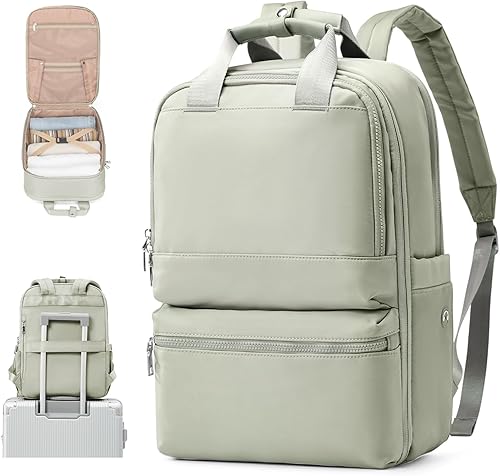 Mochila de viaje para laptop para mujeres, profesores, mochila de trabajo, bolsas de mano para aviones, mochila grande impermeable, A-pistacho