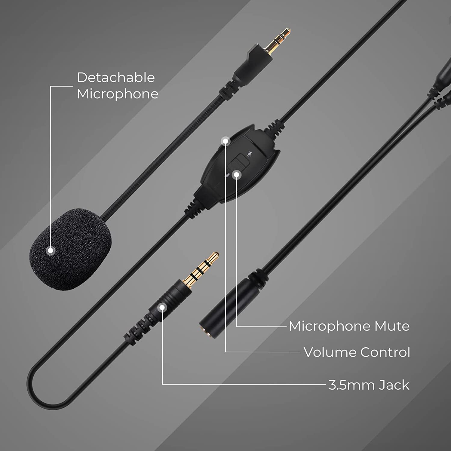 EKSA E900 - Cuffie con microfono per gaming, microfono con riduzione del rumore rimovibile, suono stereo bassi, jack da 3,5 mm per PS4, con cavo per PS5, per PC, laptop, Xbox One, Switch
