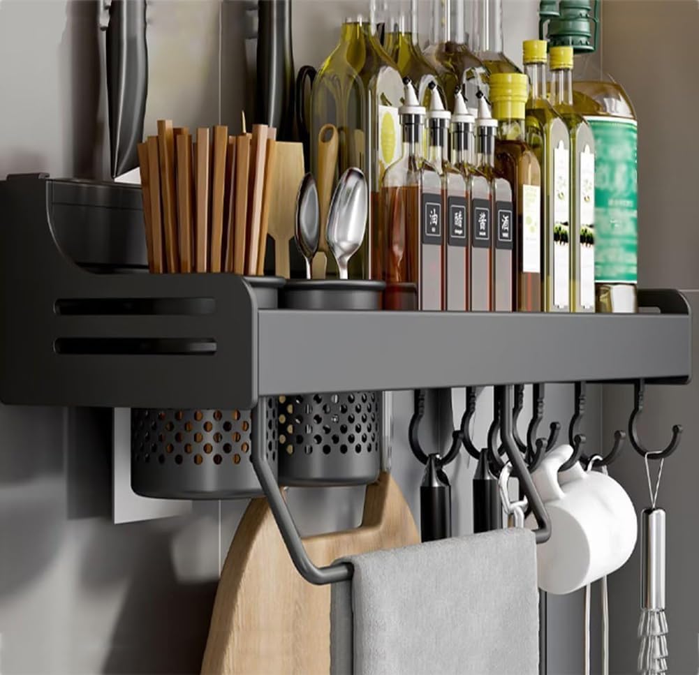 Portaspezie da parete Versatile organizer da cucina per bottiglie di condimenti, scaffale per erbe, spezie e condimenti, perfetto per chef domestici e appassionati di cucina