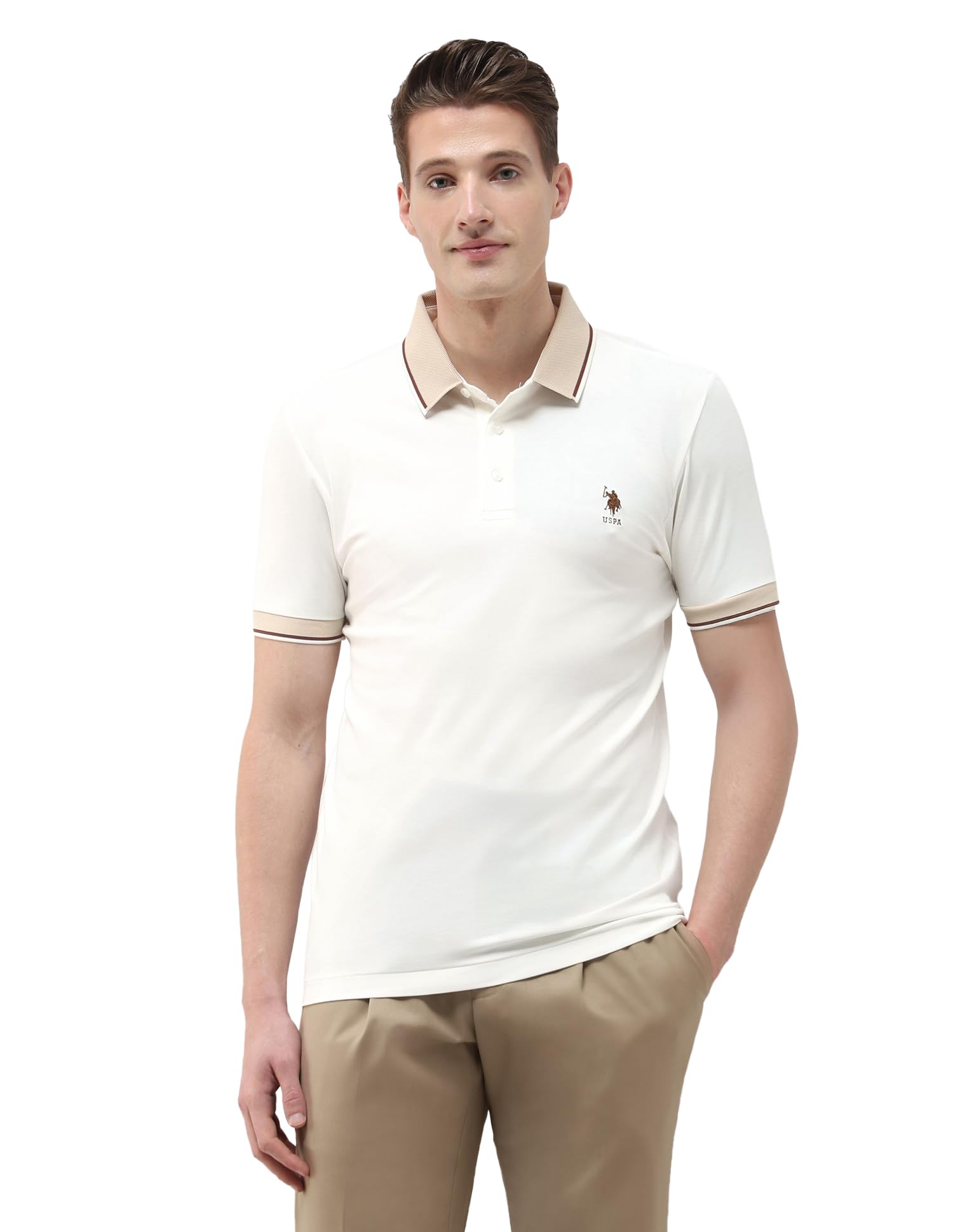 u.s. polo assn. U.s.Polo Association Men's Solid Slim fit Polo Shirt-picture-40