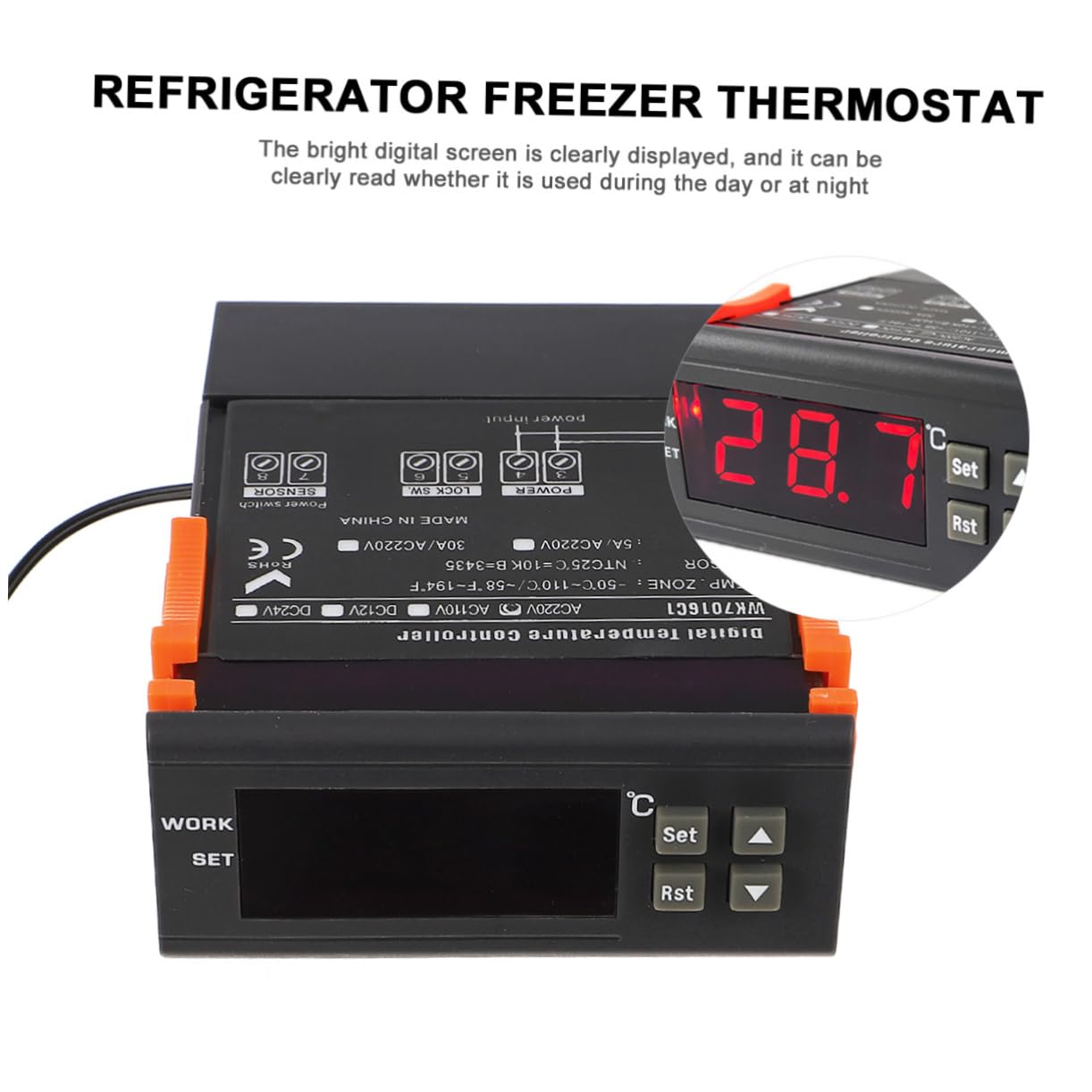 SOLUSTRE 2 Pezzi Regolatore Termostato Per Rettili Regolatore Di Temperatura Digitale Per Elettronica Display A Led Relè Termostato Per Incubatrice