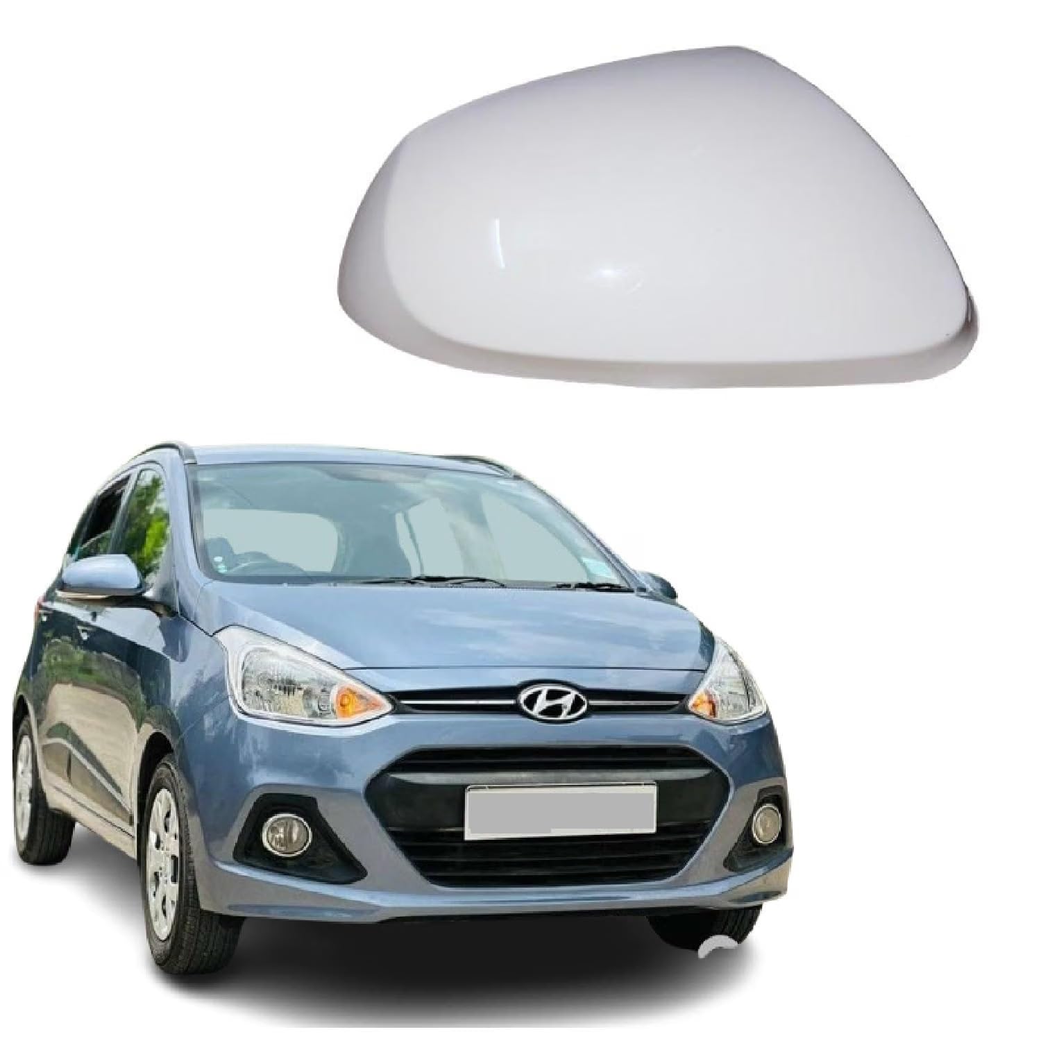 stycaro side mirror cover for hundai grand-i10 2014-2022 model -white (right driver side)