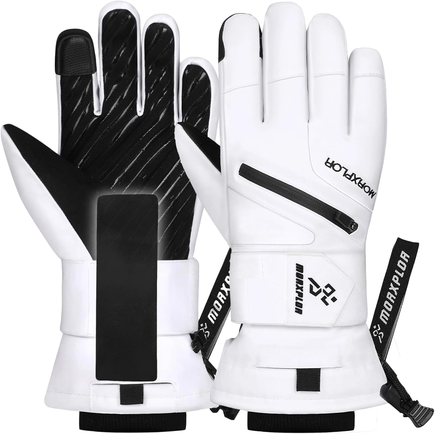 Ski Gloves with Wrist Guards Low Profile,Double-Side Wrist Protection Pair Snowboarding Gloves