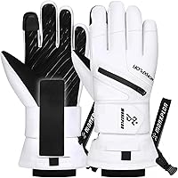 MORXPLOR Ski Gloves with Detachable Wrist Guards - Waterproof Touchscreen Snowboarding Gloves for Ultimate Protection