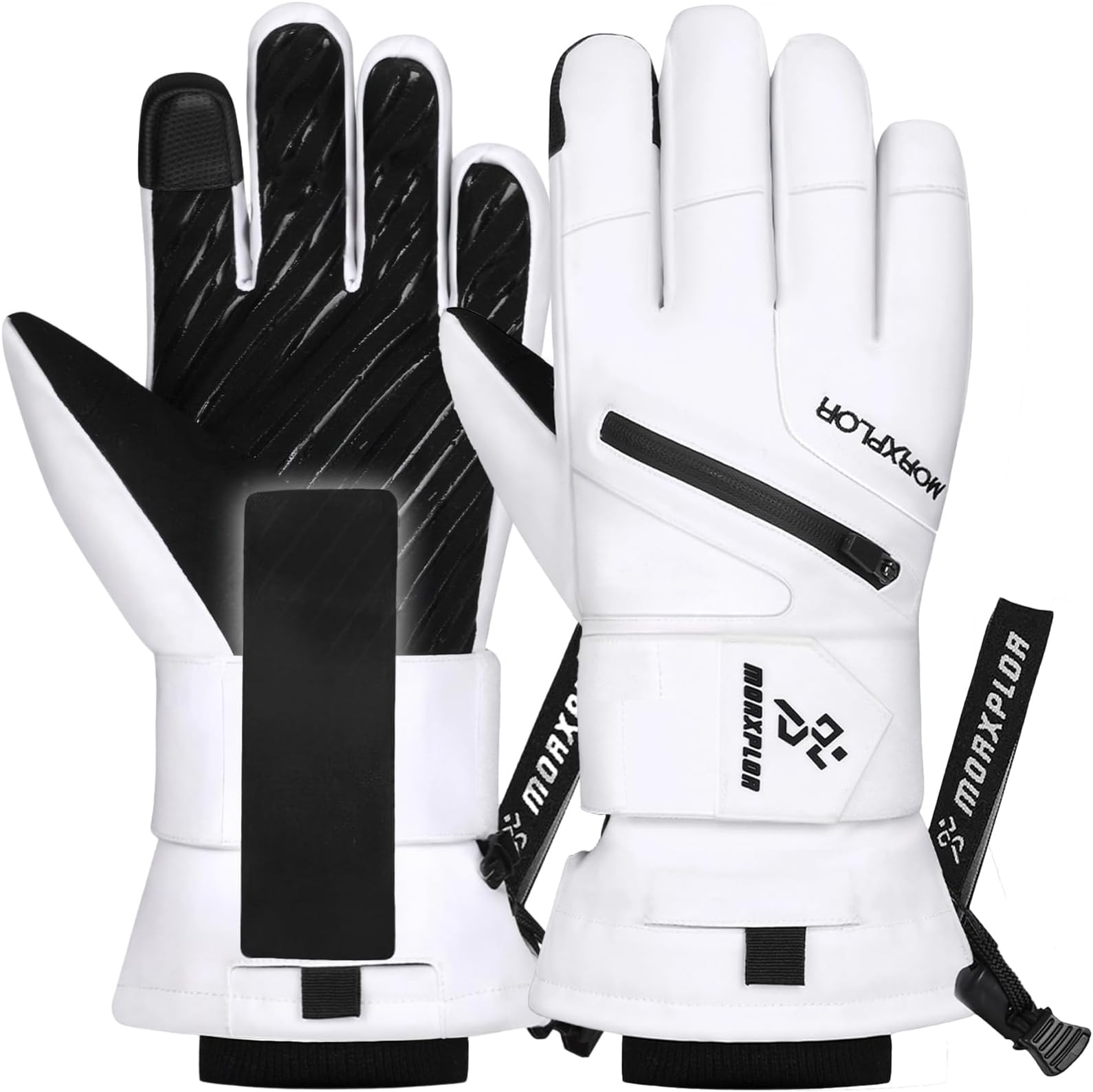 Ski Gloves with Wrist Guards Low Profile,Double-Side Wrist Protection Pair Snowboarding Gloves