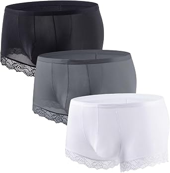 Mens Boxer Briefs Breathable Lace Underwear for Men Sheer Panties Mens Lingerie Seamless Underwear for Men