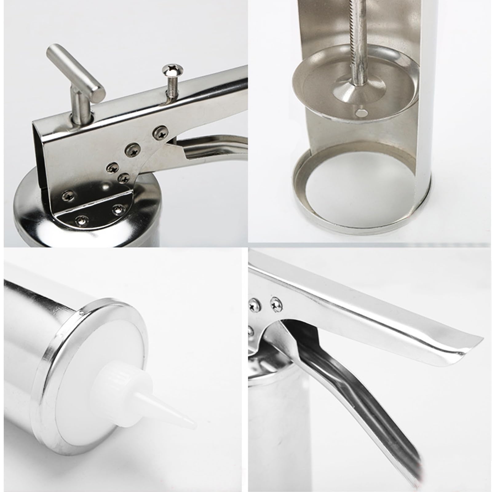 Pistola dispensadora de salsa, contenedor dosificador de acero inoxidable de 650 ml para cocina, ideal para tomate, ensalada y salsas de fresa, fácil de usar y limpiar