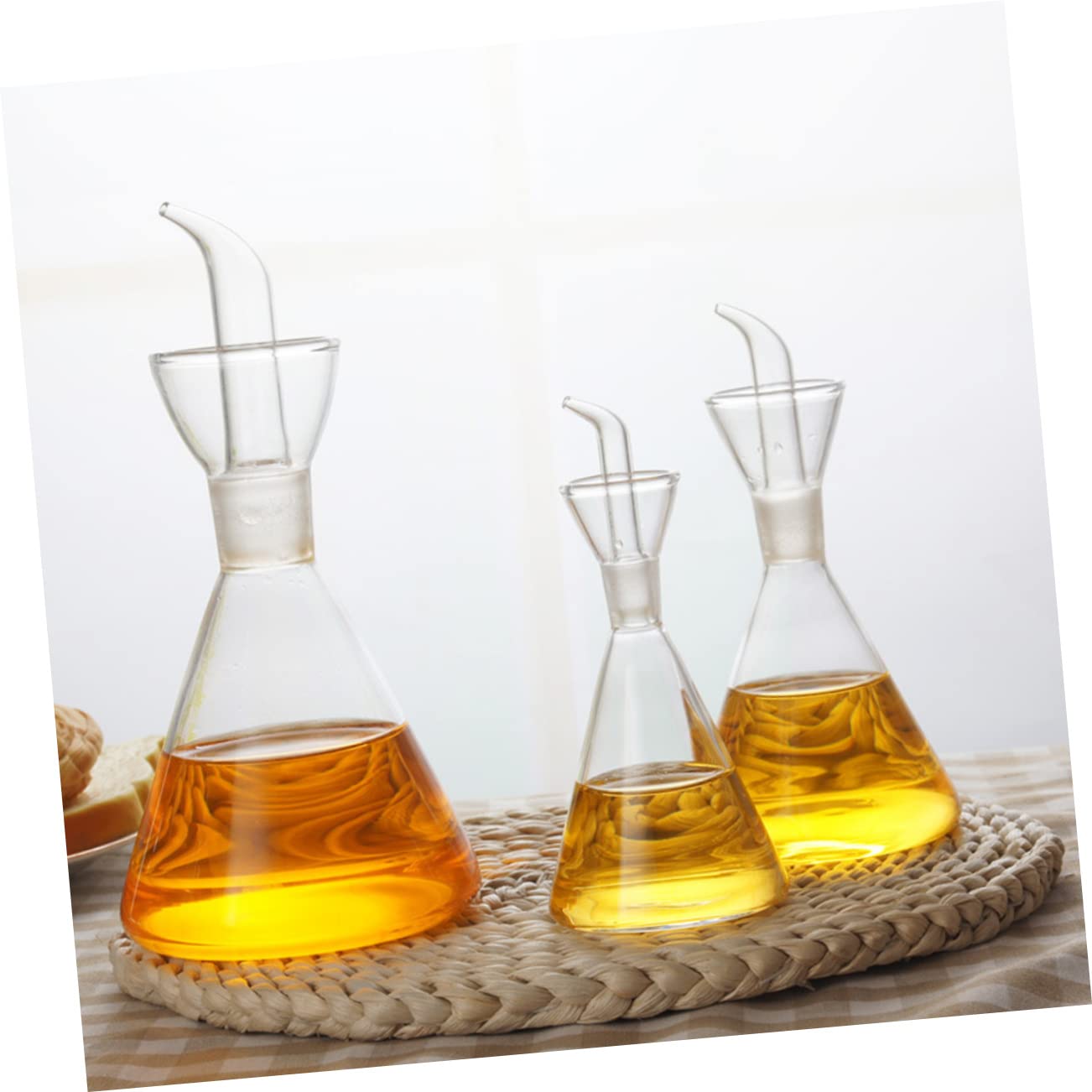 Dispenser Per Olio in Bottiglia Di Vetro Con Beccuccio Antigoccia Per Versare Olio D'oliva e Condimenti Senza Aloni