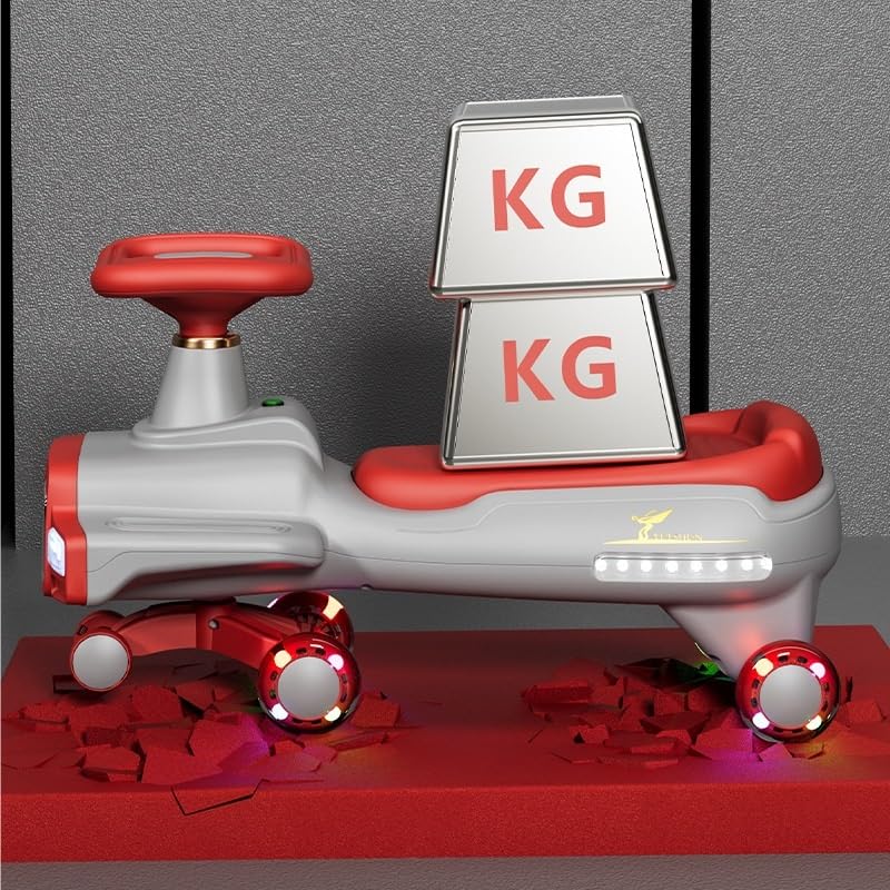 Samochodzik na huśtawce, Wiggle Car Fun rozświetla skuter samochodowy z muzyką podświetlane koła realistyczne reflektory zapobiegające przewróceniu Cars Swing Card(Sky Blue)