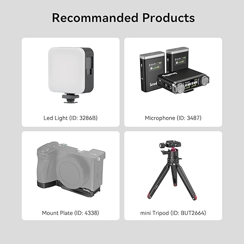 Miniatura 7 de SmallRig Placa de montaje de zapata fría doble para Sony Alpha 6700, para conectar micrófono, luz de video LED, correa de hombro, adecuada para