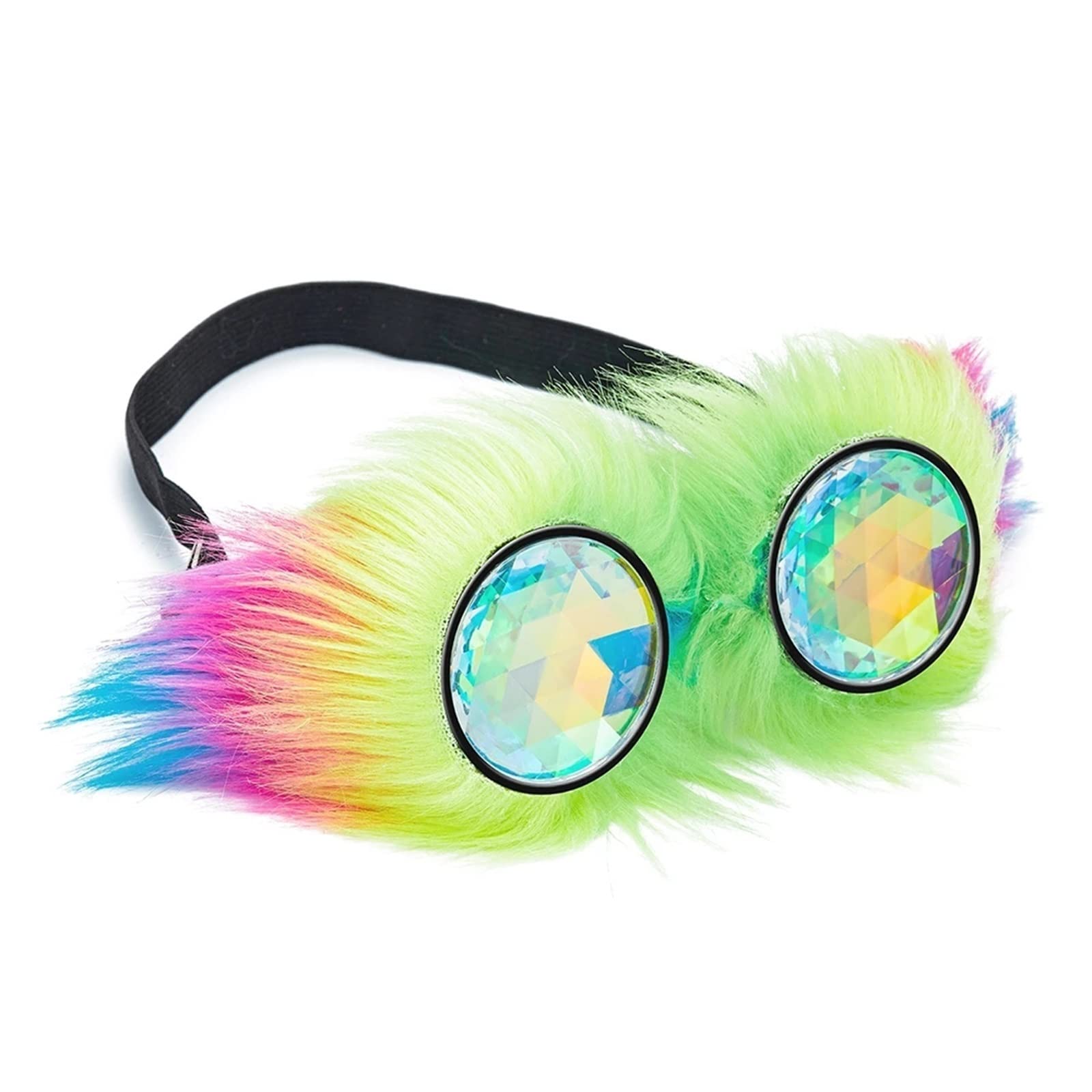 VKEID Punkbrillen Bunte Fleece Rahmen Design Brille Steampunk Damen Retro Brille Herren Party Brille Retro Brillen
