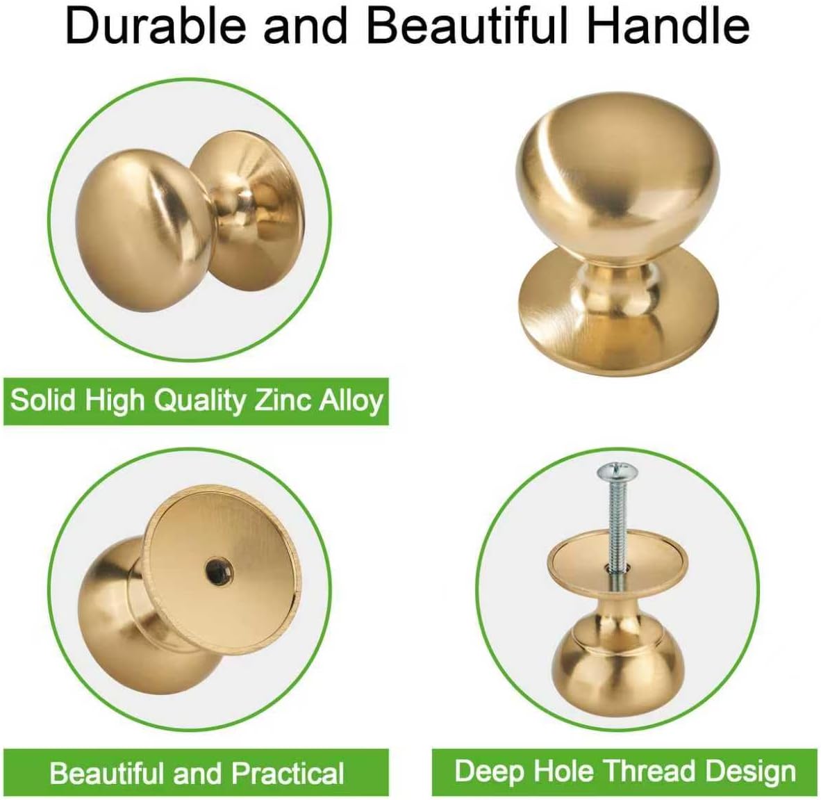 TUNNY 10 Pack Cabinet Knobs-Champagne Bronze Cabinet Pulls for Dresser Knobs Drawer Knobs and Pulls for Kitchen Bathroom Cupboard Drawer Pulls