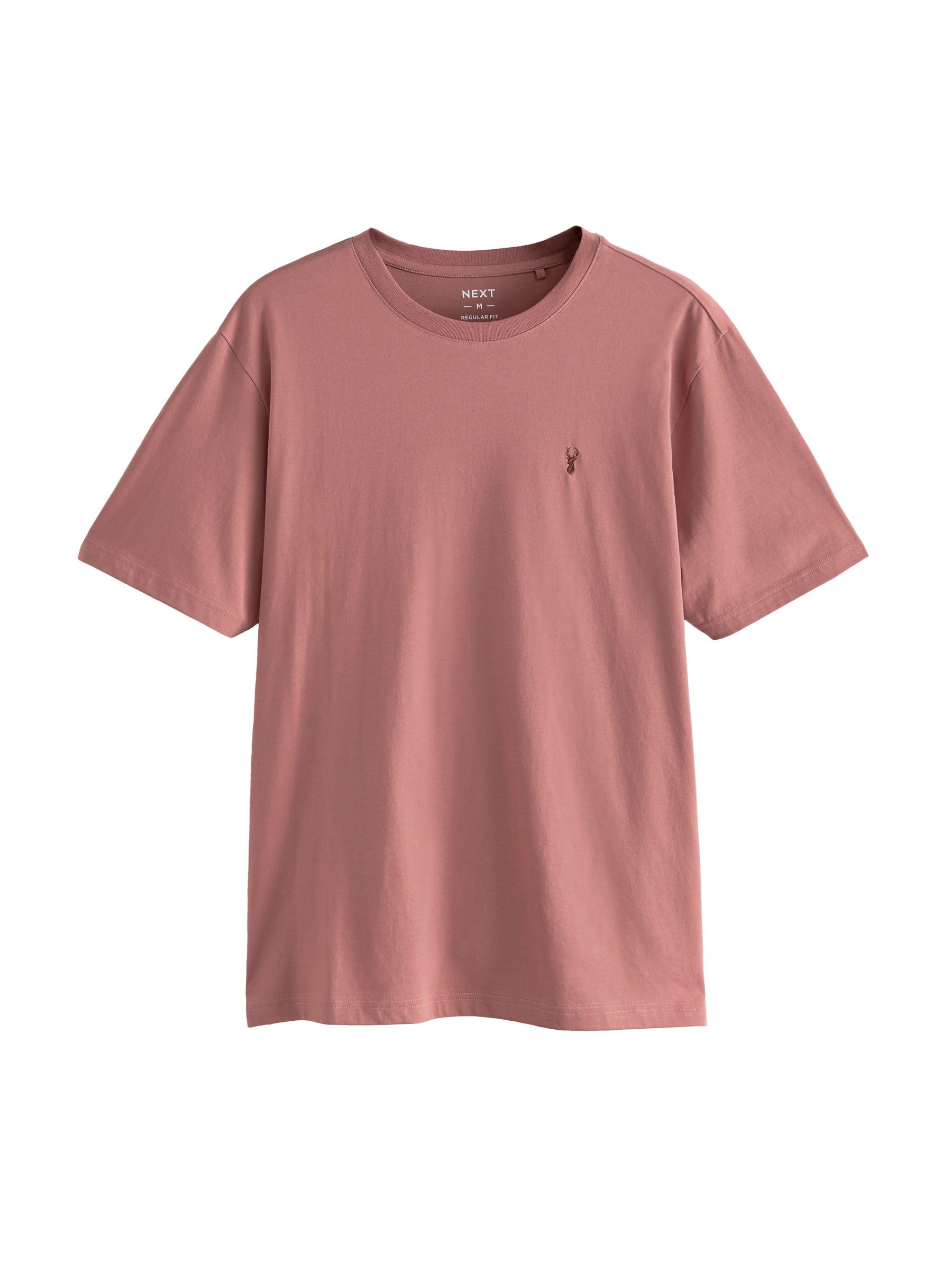 NEXT Camisetas para Hombre, Cuello Redondo, 100% Algodón, Pack de 4 Camisetas