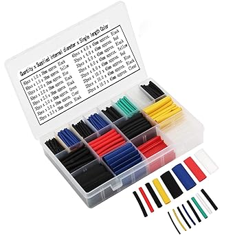 580PCS Heat Shrink Tubings 2:1,Wire Cable Wrap Assortment Tube Sets Electric Insulation Heat Shrink Tube Kit (6 colors/11 Sizes)