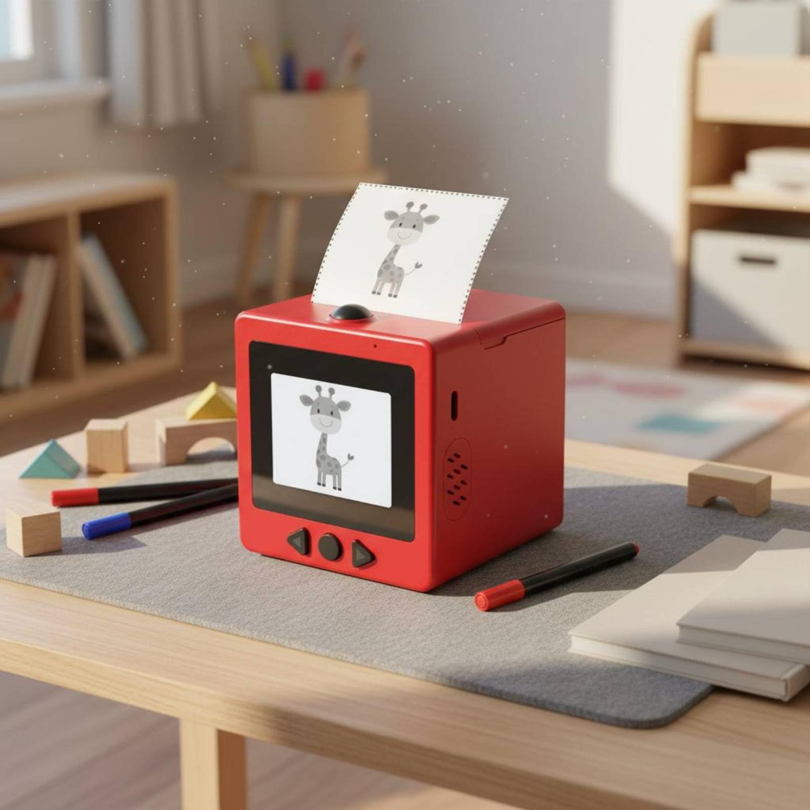Children Photo Printer Stampante Fotografica per Bambini Mini Stampante Termica Stampante Adesivi con Workflow Vocale Schermo 2.4 Pollici Materiale, Array, Bianco