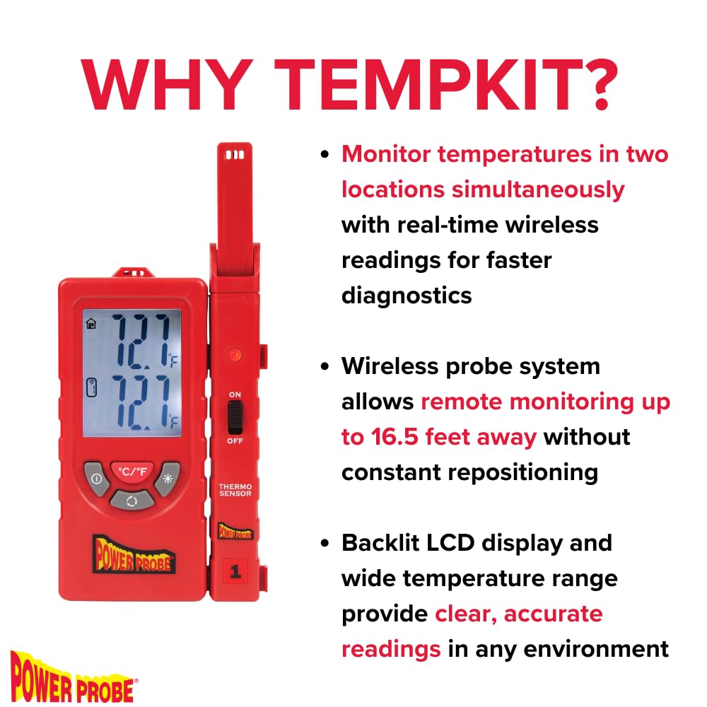 Powerprobe Thermomètre numérique sans Fil TEMPKIT à Double Zone