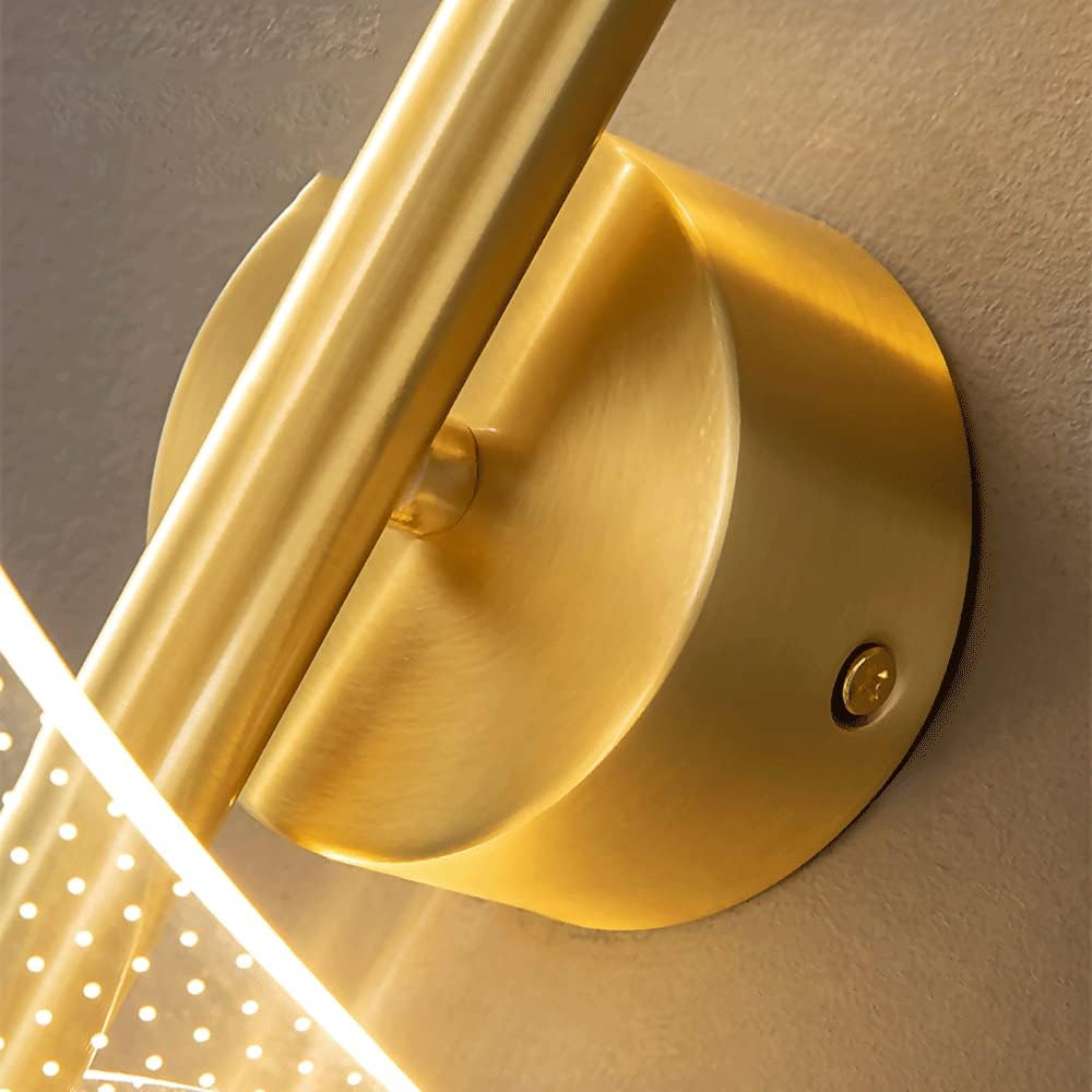 Applique Murale En Spirale, Applique Murale Moderne À Led 4W, Applique Murale De Chevet En Cuivre Avec Abat-Jour En Acrylique, Appliques Murales De Couloir, Luminaire D'Ambiance De Fond De Sal