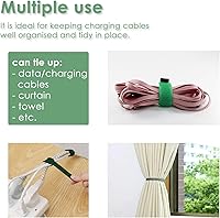 Vista 6 de Corbata de jardín con correa verde que soporta plantas suaves con las plantas, diseño precortado, rasgable, reutilizable, resistente, multiusos