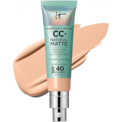 IT Cosmetics Your Skin But Better CC+ Cream Travel Size - Color Correcting Cream, Full-Coverage Foundation, Hydrating Serum & SPF 50+ Sunscreen - Natural Finish - 0.4 fl oz