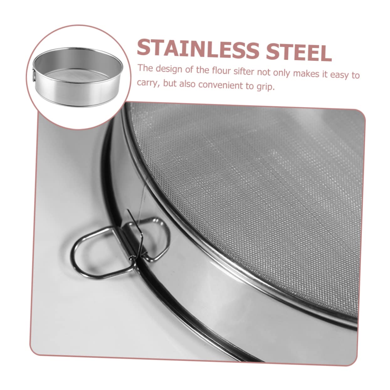 Cabilock Tamis À Farine Portatif En Acier Inoxydable Tamis À Farine En