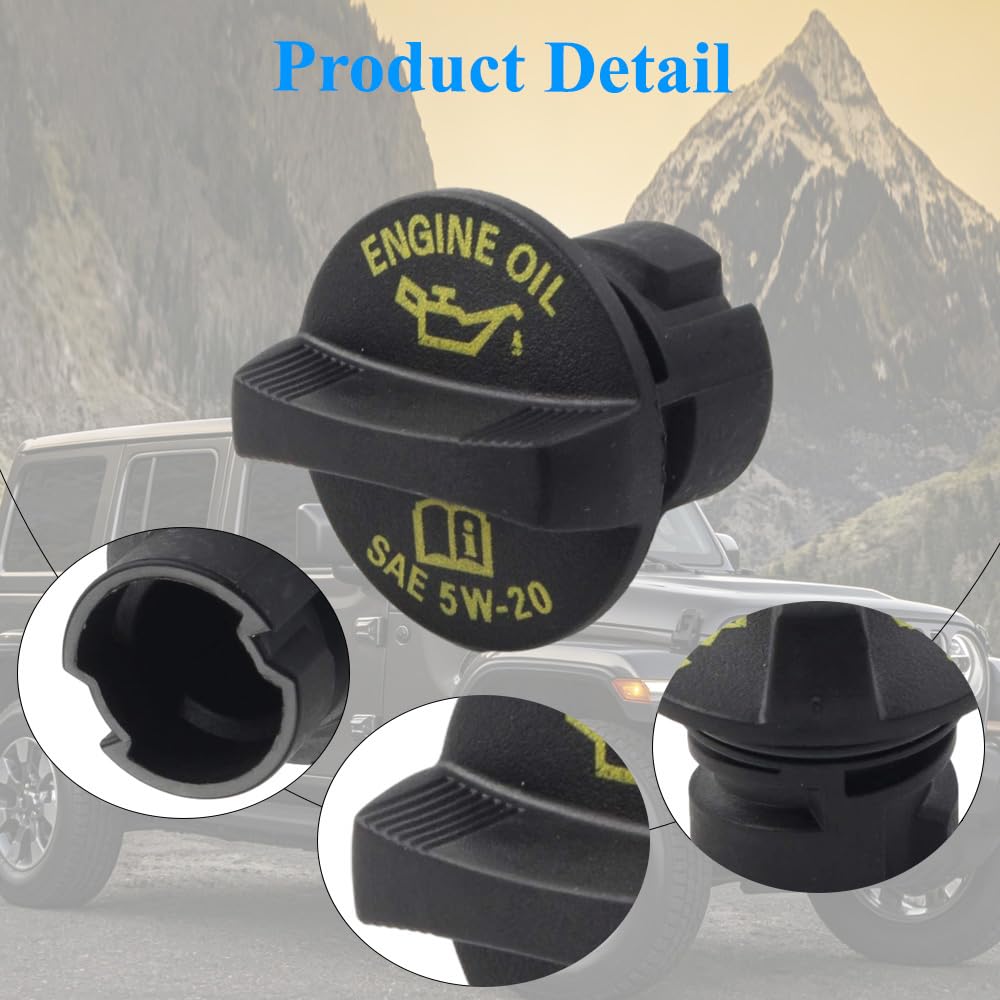04893232AA korek wlewu oleju silnikowego kompatybilny z Jeep Cherokee/Grand Cherokee 2013-2020, Wrangler 2013-2018, Dodge Ram 1500 Durango 2013-2018, Charger Challenger Grand Caravan 2013