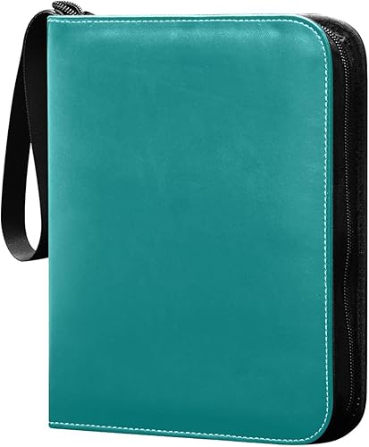 Teal Trading Card Zipper Binder, Trading Card Album with 400 Slots, Ideal for Various Game Cards