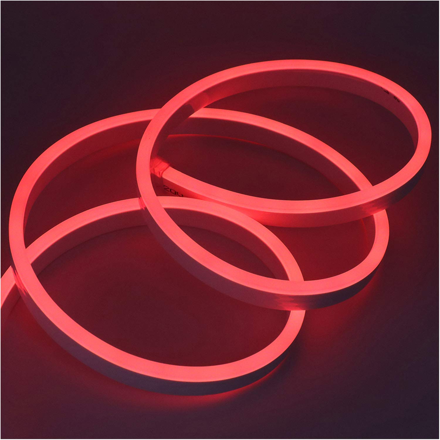 GQL 1m Red Flexible NEON Light, 220V SMD 2835 120 LED Strip Light Kit (IP65 Waterproof) with UK Plug Power Supply for Home Garden Bar Decoration โ image 1