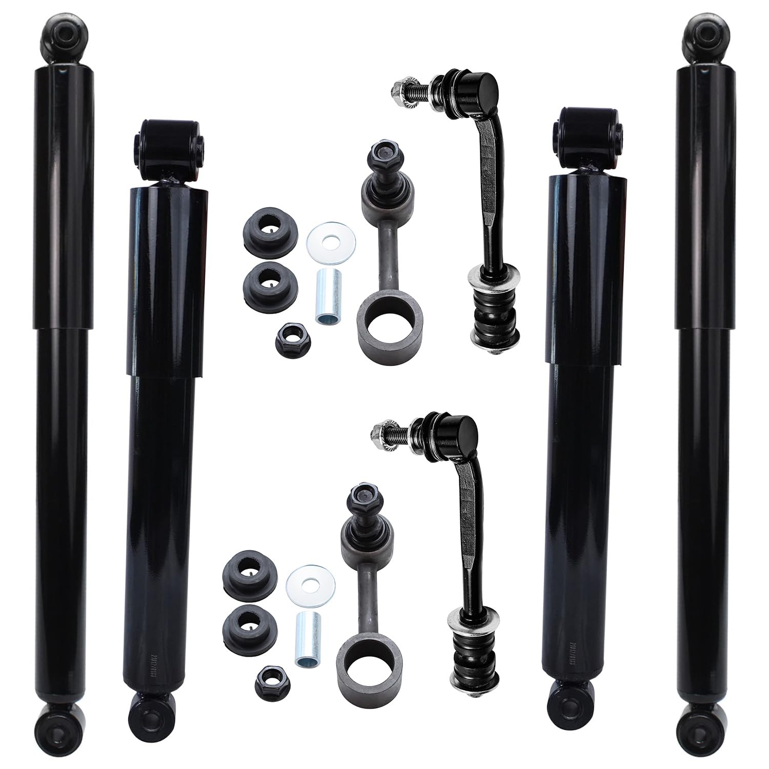 Detroit Axle - 8pc Shock Absorbers Kit for 2004-2009 Dodge Durango Chrysler Aspen, 4 Front & Rear Shock Absorbers, 4 Front & Rear Sway Bar Links Replacement 2005 2006 2007 2008