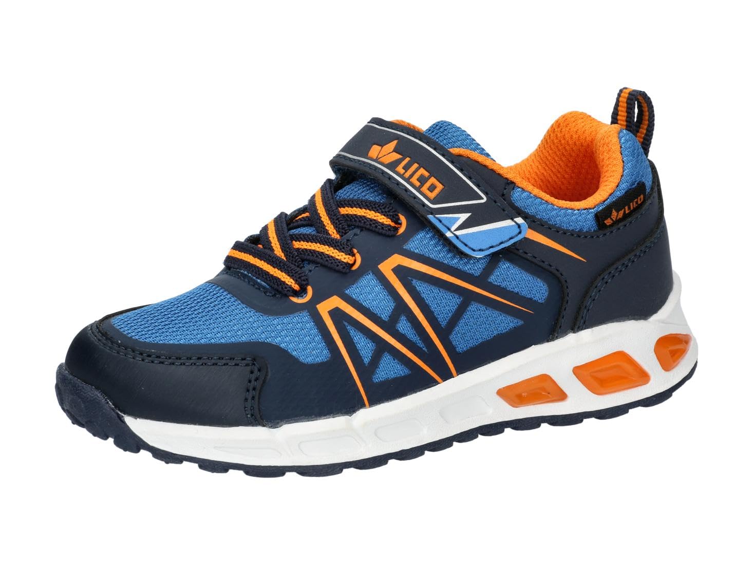 Lico Boy's Blinky Sneaker, Blue Navy Orange, 12.5 UK Child