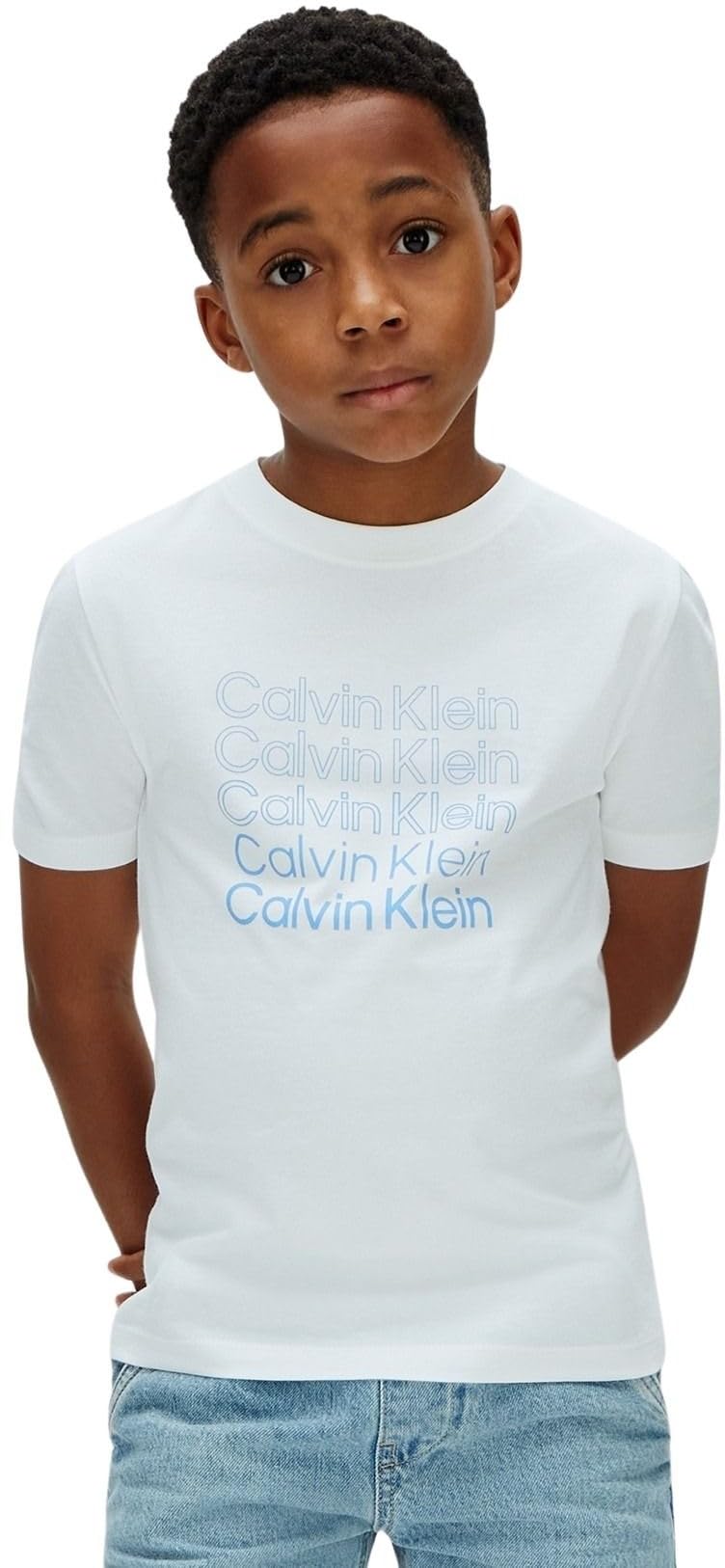 Calvin Klein T-Shirt Bambini Maniche Corte Bianco