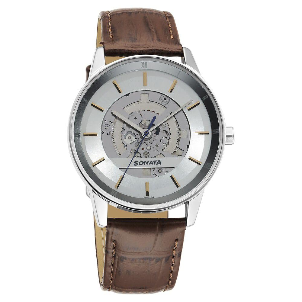 Sonata Unveil Quartz Analog Silver Dial Leather Strap Watch for Men-7133SL04 (B0CRHQCM85) Amazon Price History, Amazon Price Tracker