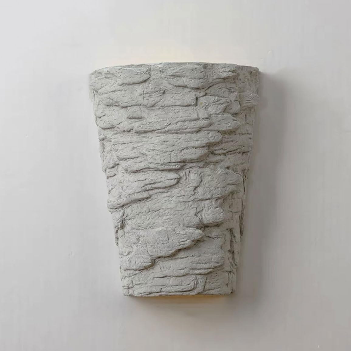 KXEcoLife Wall lights for bedroom Cement Industrial Indoor Concrete Sconce Lighting Fixture E14 For Living Room Bedroom Bedside Grey board Lamps