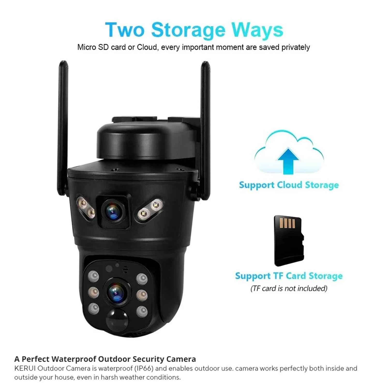 Kamera 4G z podwójnym obiektywem solarnym, czujnikiem ruchu PIR, detekcją osób, noktowizorem, wodoodporną kamerą IP, 8 MP, baterią 4K, monitorem CCTV na magazyn handlowy(32GB Card)