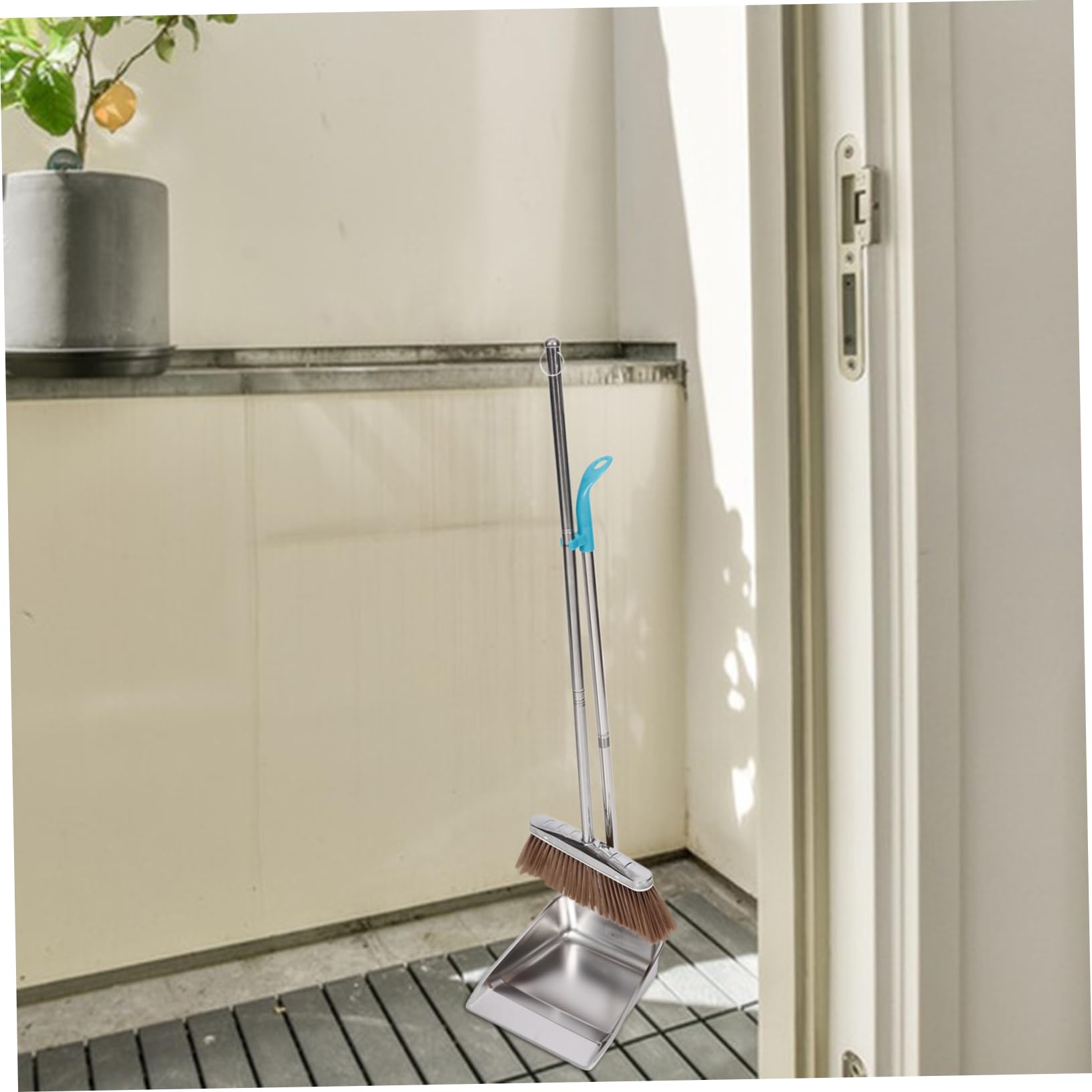 Ipetboom Set Scopa e Paletta Design Semplice e Pratico Resistente alla Rottura e all'Usura in Acciaio Inossidabile la Pulizia Domestica Efficiente
