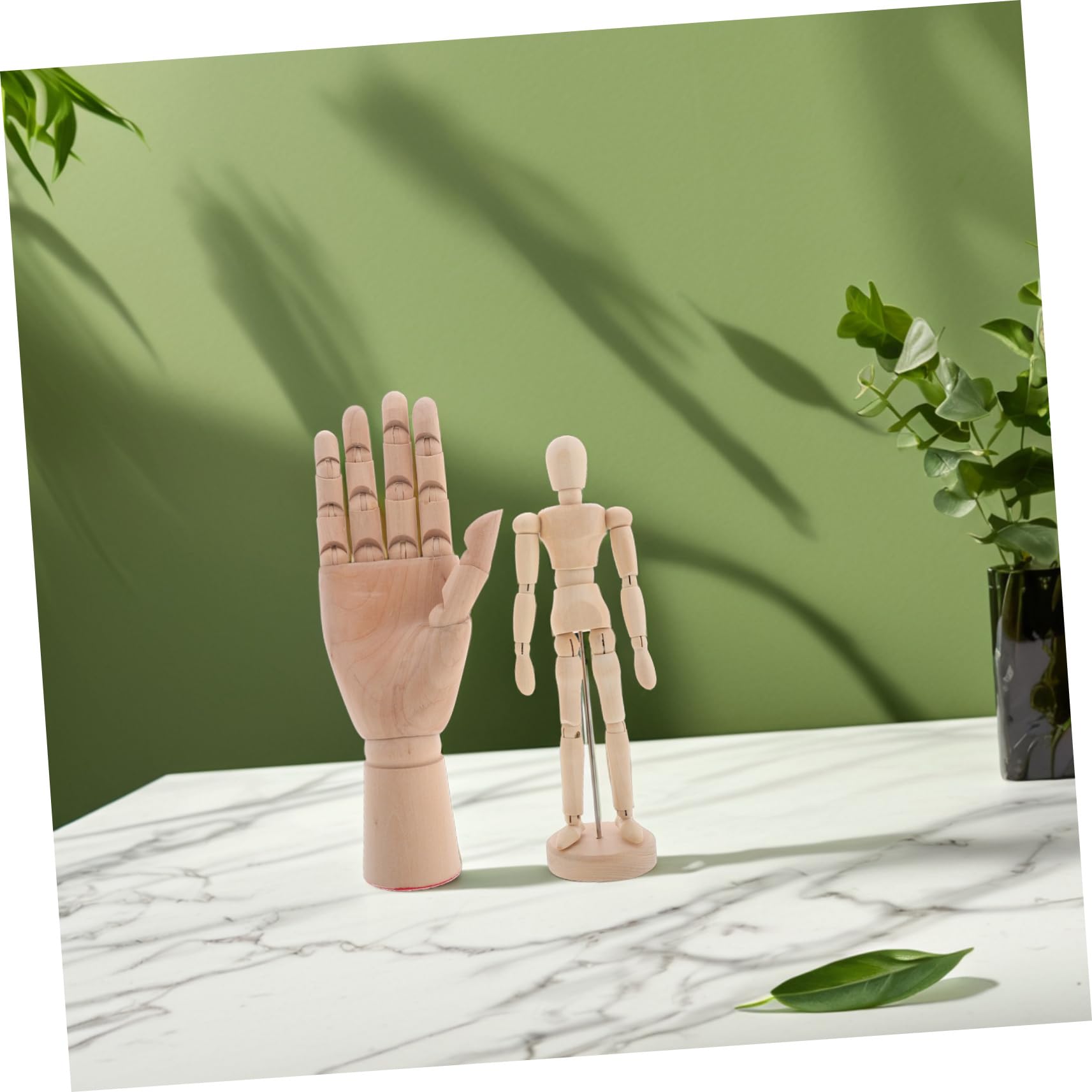 DOITOOL 2stücke Hölzerne Künstler-schaufensterpuppen Bemalen Und Skizzieren Flexibles Handmodell Für Kunstprojekte
