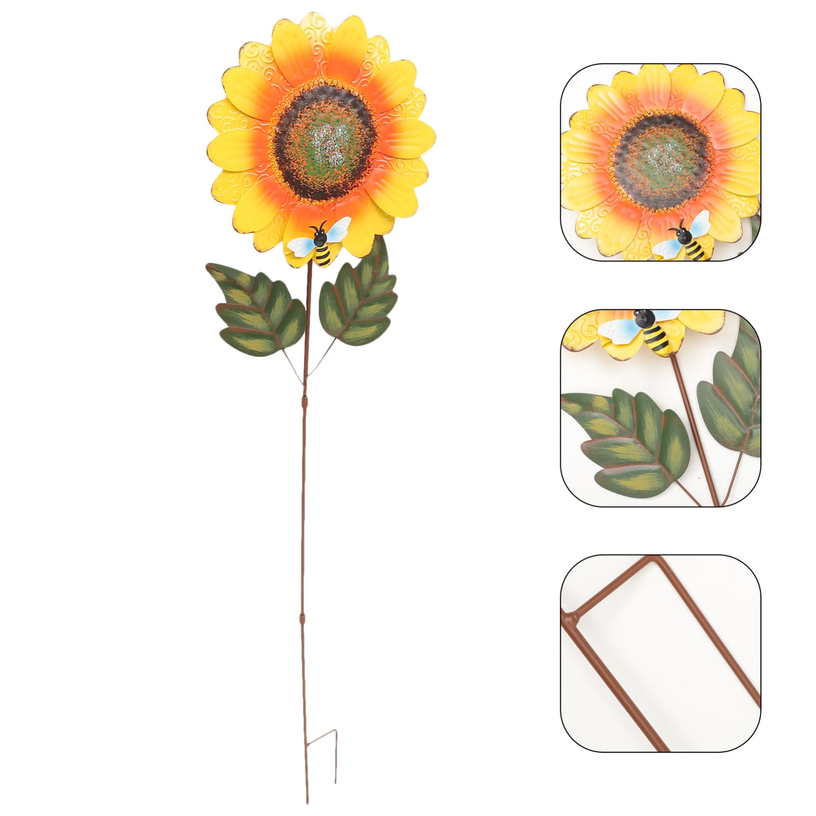 ifundom Tuteur Décoratif Tournesol en Fer 1 Pièce pour Jardin Extérieur