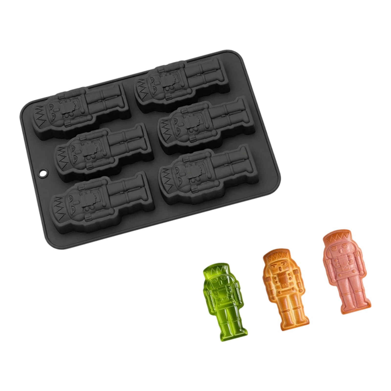Btgghytr Silicone Nutcrackers Mold Baking Mold with 6 Compartment for Mousses Jelly and Festival Theme Dessert Making Multipurpose Dessert