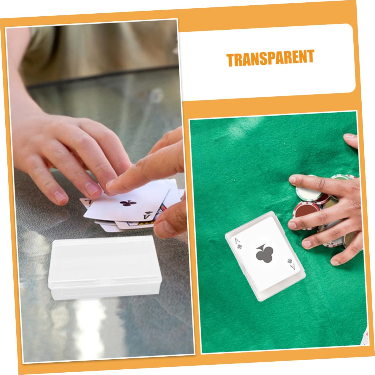 12pezzi Scatola Carte Plastica Trasparente Con Incernierato Scatola Rettangolare Per Riporre Carte Da Gioco Perline Gioielli e Articoli Artigianali